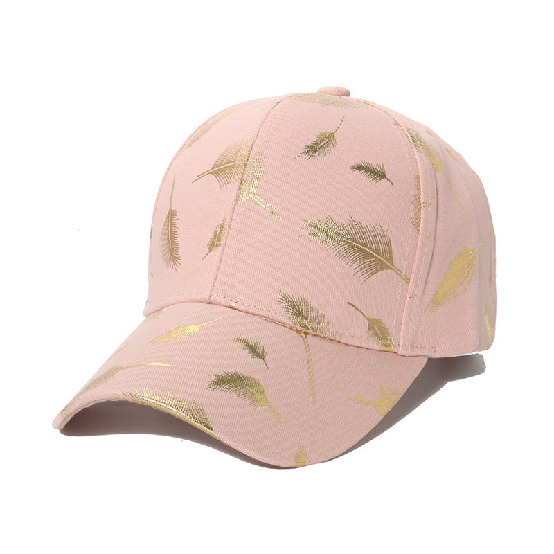 Wholesale Polyester Hot Stamping Silver Feather Baseball Cap